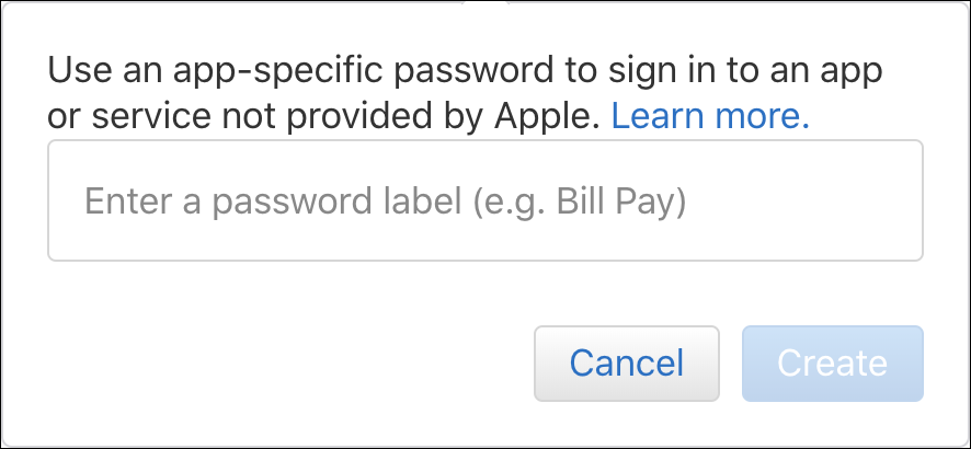 name your app-specific temporary password icloud apple cloud