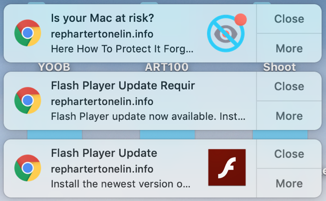 google chrome spam notifications flash