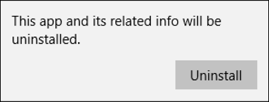 sure you want to delete remove uninstall program app win10