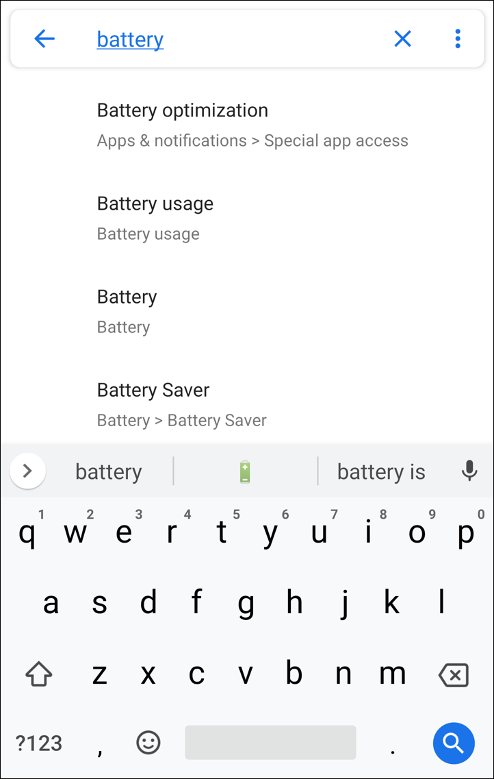 android settings - battery