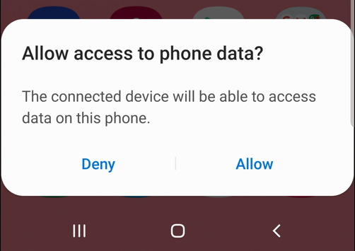 android: allow access to phone data?