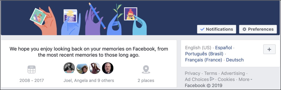 facebook memories main banner graphic header