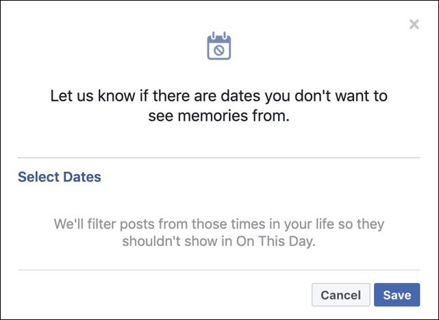 block dates facebook memories