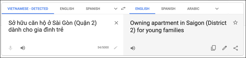 google translate - vietnamese to english