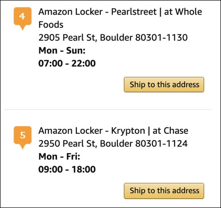 limited hours access - amazon lockers - boulder co