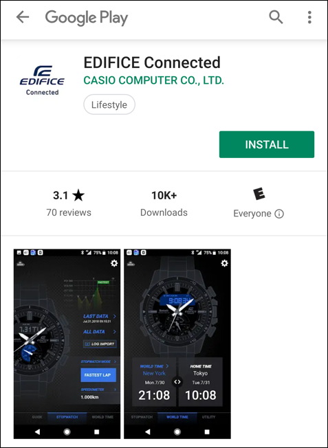 casio edifice watch app - google play store - android