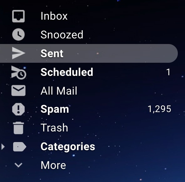 gmail menu with scheduled option
