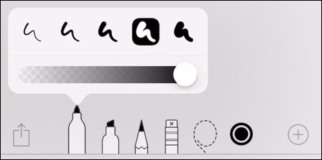 choose a pen pencil marker - graphics annotation editor - iphone ios12