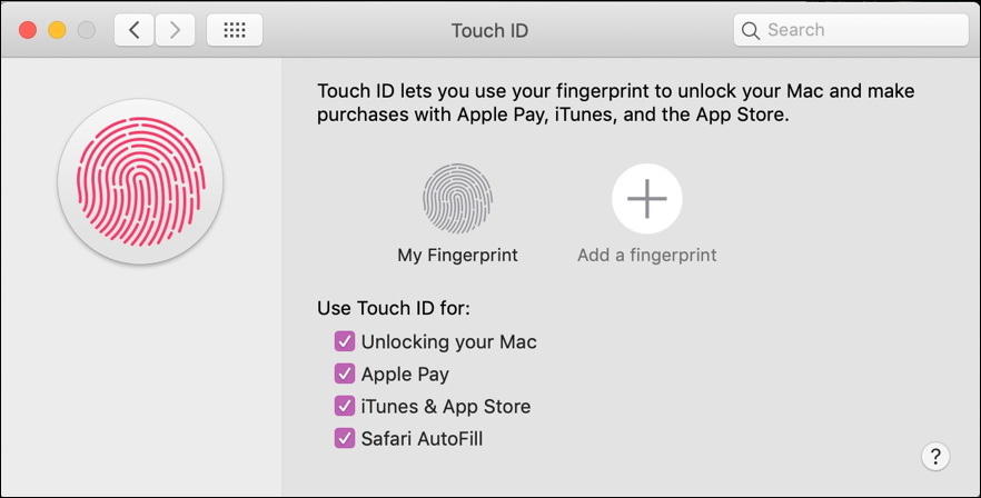 macos x - mac - touchid preference pane system touch id