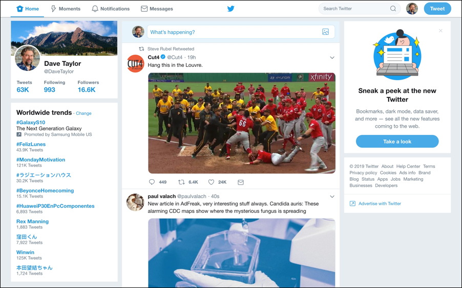 twitter ui web chrome
