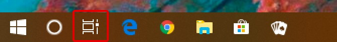 win10 taskbar - task view highlighted