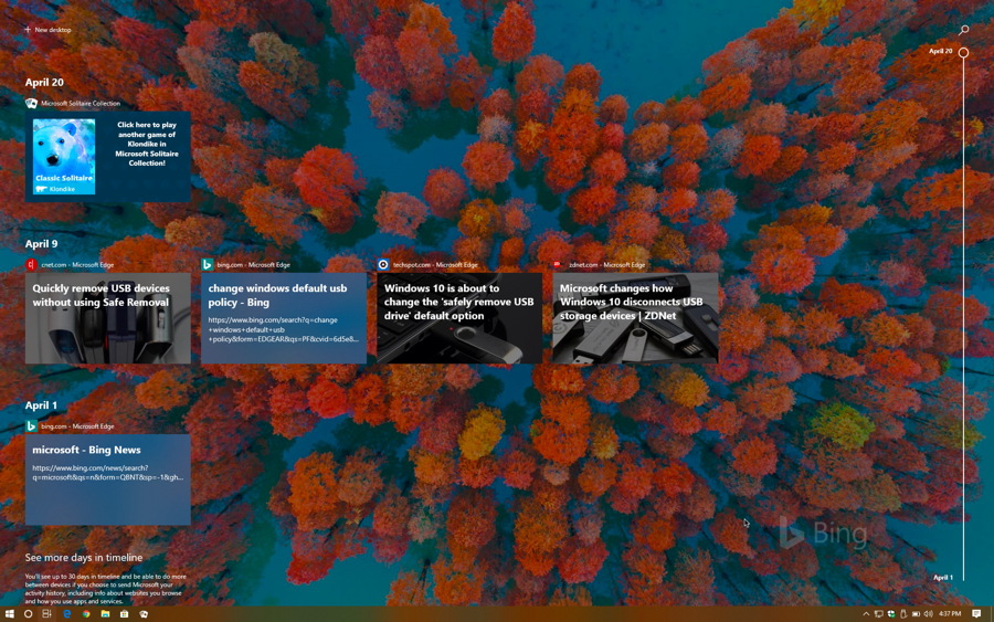windows 10 win10 timeline view