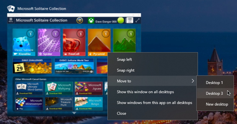 win10 virtual desktop move window controls menu