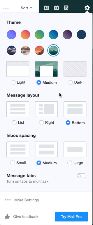 yahoo mail ui changes theme settings spacing