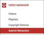 retract cancel delete youtube copyright strike violation report