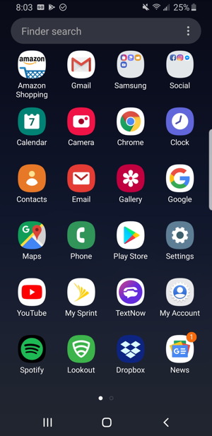 android icons find settings