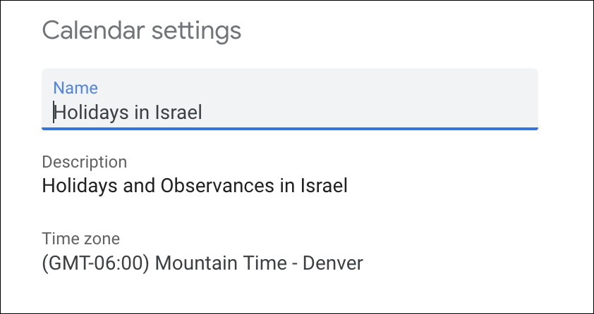 google calendar subscribed settings