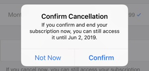 iphone ipad confirm cancellation itunes app store subscription