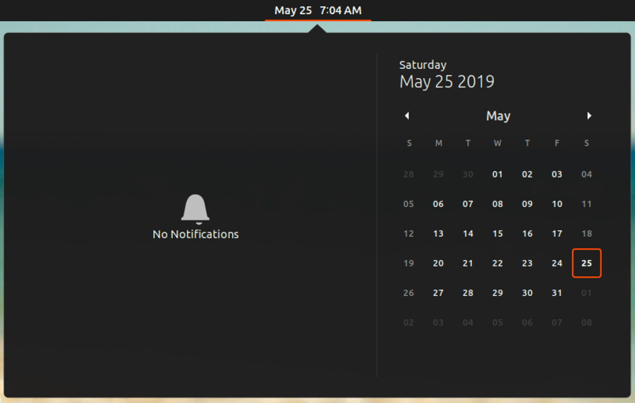 ubuntu linux - date time notifications calendar