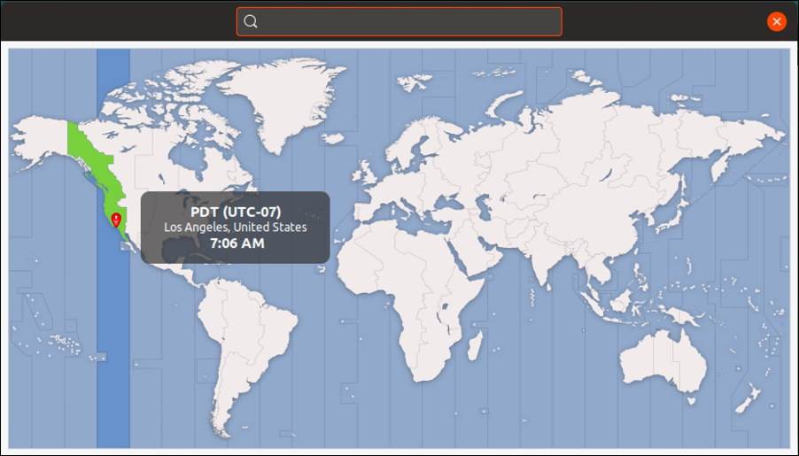 ubuntu linux time zone map