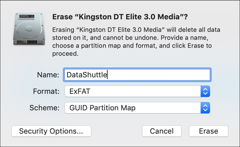 mac disk utility - formatting usb flash drive