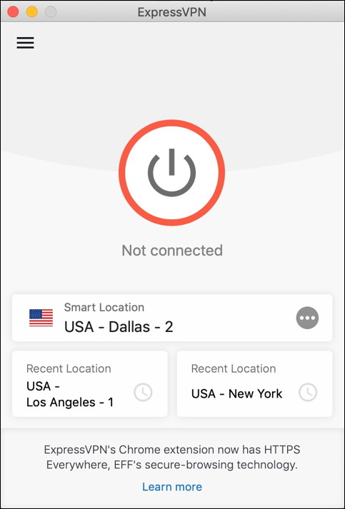 expressvpn not connected power on off