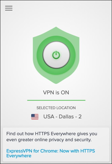 expressvpn vpn is on