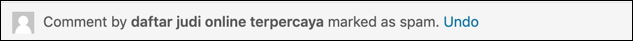 wordpress comment marked as spam