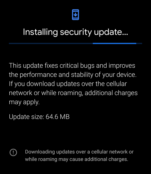 android installing security update