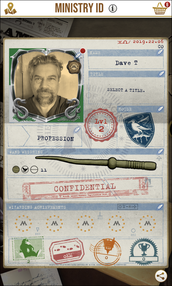 harry potter wizards unite - wizard profile