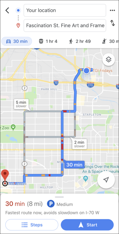 google maps choose fastest directions