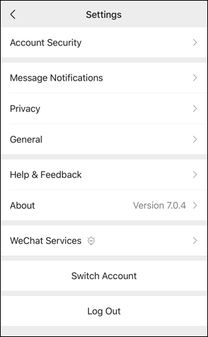 wechat settings iphone