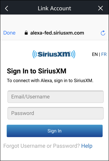 sign in to siriusxm.com