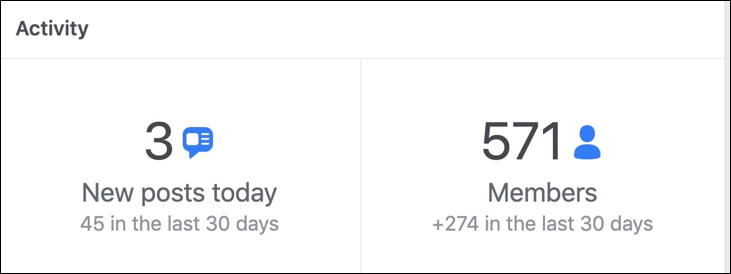 facebook group activity stats