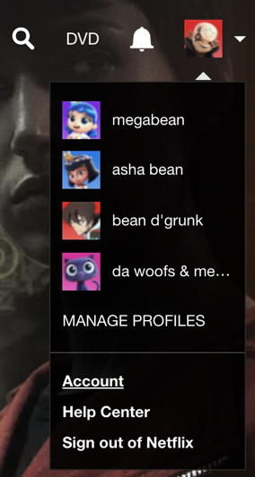 netflix menu account