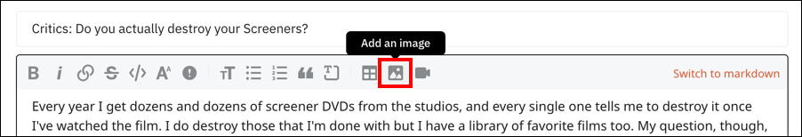 reddit - editor - add image