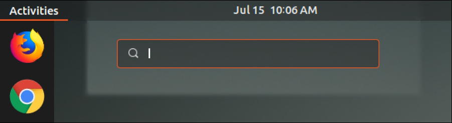 ubuntu linux - activities search box