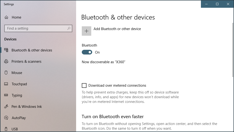 win10 bluetooth control panel settings - add device