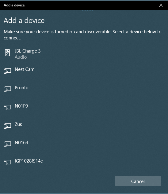 windows win10 available bluetooth devices to pair
