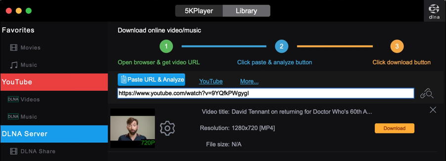 5kplayer download youtube video