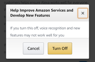 are you sure you want to disable alexa human monitoring listening