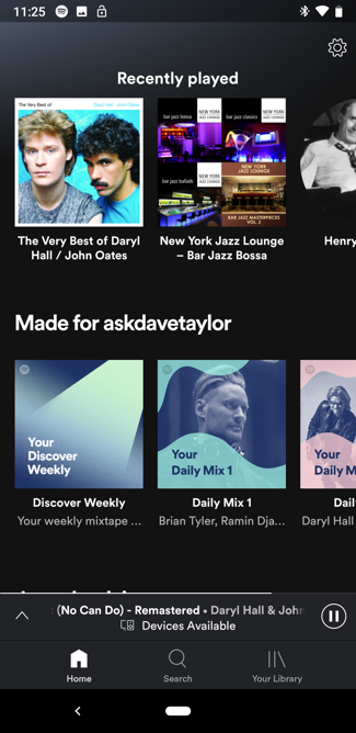 spotify main screen - android