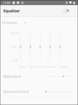 spotify android - equalizer eq default