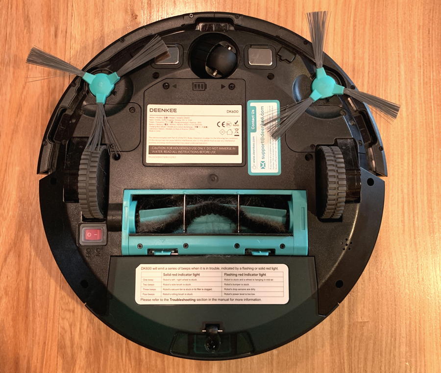 deenkee dk600 robot vacuum - underside