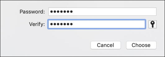 specify password - disk utility