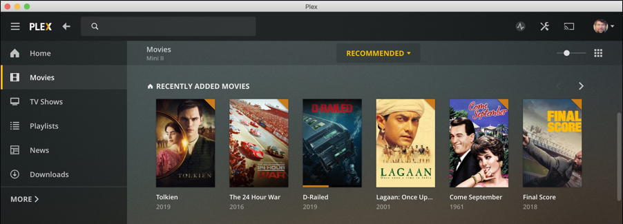 plex mac client - latest movies