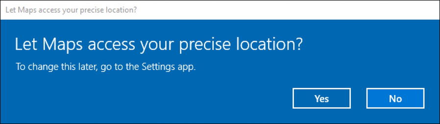 allow microsoft windows maps - access location?