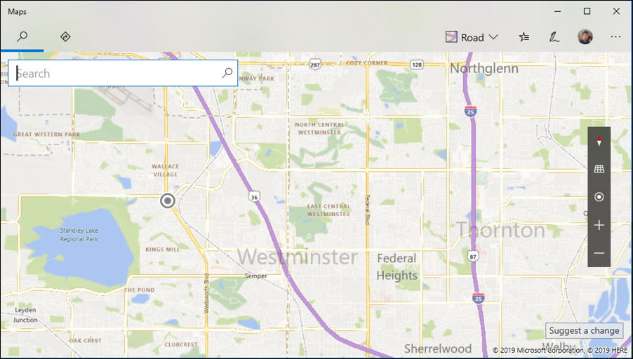 microsoft maps - my location in westminster co