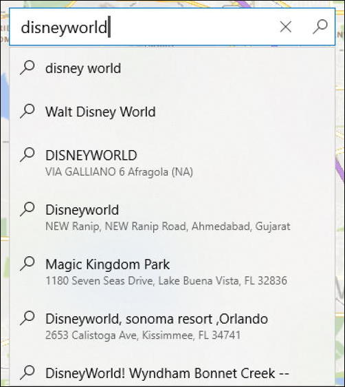 microsoft maps - destination - disneyworld