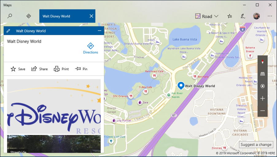 walt disney world - microsoft maps 